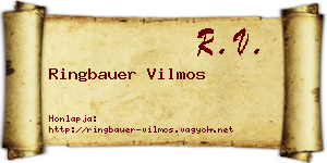 Ringbauer Vilmos névjegykártya